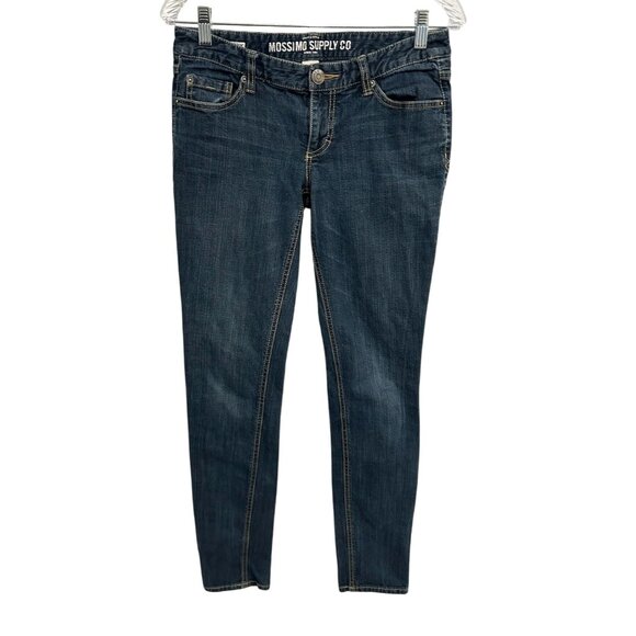 Mossimo Supply Co Womens Mid-Rise Skinny Fit Blue Denim Jeans - Picture 1 of 8